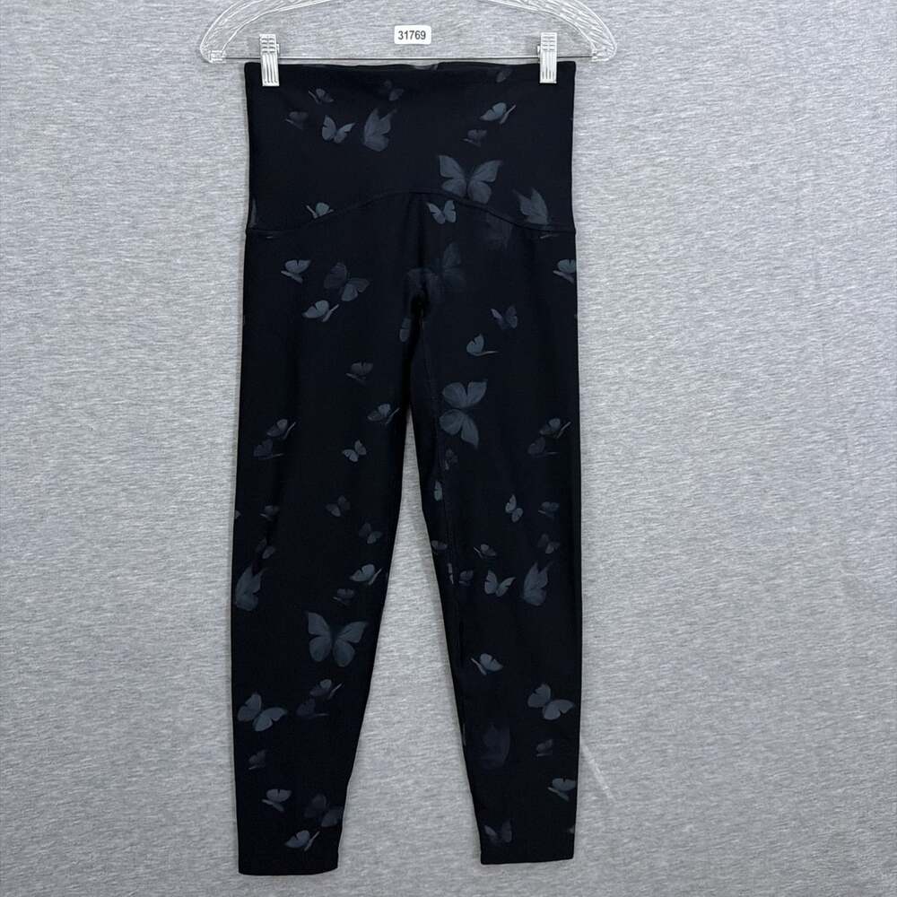 Spanx Women's Size Medium Black Butterfly Booty Boost High Waisted 23" Leggings